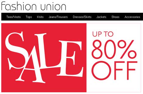 Fashion Union Sale - Up To 80% Off
