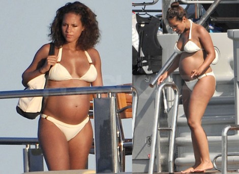 Celebaby Alicia Keys' Baby Bump Bikini Like Father Like Sons