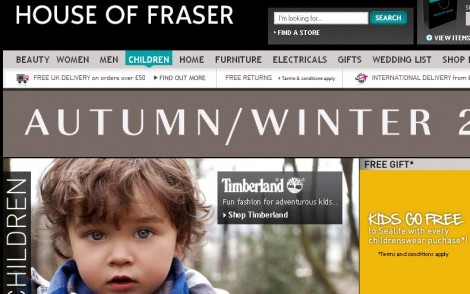 House Of Fraser Online Shopping: &pound;5 Off &pound;20 Order