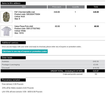Tesco Clothing: 40% Off And Free Delivery Tesco Clothing: 40% Off And Free Delivery
