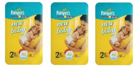 124 Pampers New Baby Size 2 Mini Nappies &pound;9.75 @ Amazon