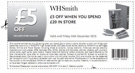 WH Smith Instore Voucher: £5 Off £20 Spend WH Smith Instore Voucher: £5 Off £20 Spend