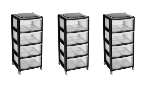 4-Drawer Plastic Storage Unit &pound;10 @ Wilkinsons