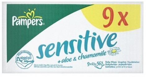Pampers Sensitive Baby Wipes 9 packs &pound;5.40 @ Amazon 