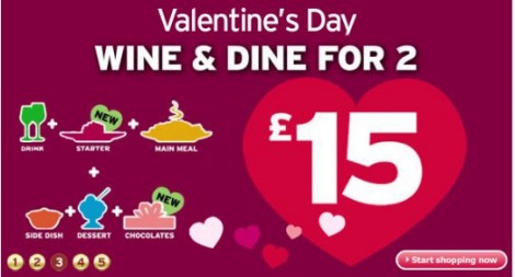 Valentines Dinner &pound;15 @ Sainsbury's