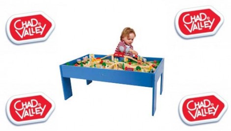 Chad Valley Wooden Table and 80-Piece Train Set &pound;29.99 @ Argos