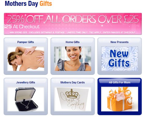 Mothers Day Gifts 25% Off @ Find Me A Gift