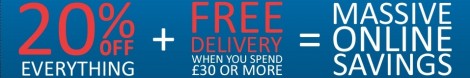 20% Off Everything Plus Free Delivery Over &pound;30 @ Peacocks