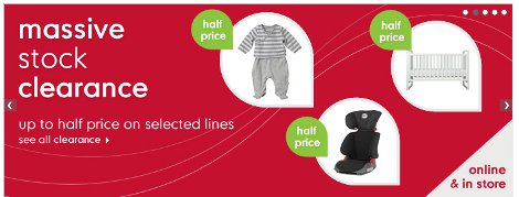 ‘Massive’ Stock Clearance Sale @ Mothercare ‘Massive’ Stock Clearance Sale @ Mothercare