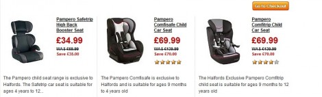 50% Plus Extra &pound;10% Off Pampero Car Seats @ Halfords