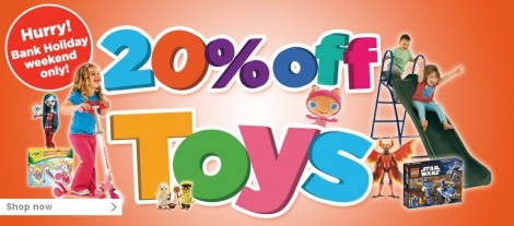 Bank Holiday Deal 20% Off Toys @ Woolworths
