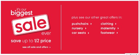 Up To 50% Off @ Mothercare