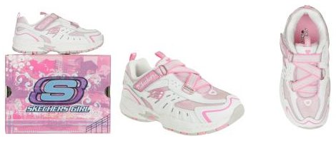 White And Pink Skechers Kids Trainers &pound;9.99 @ The Hut