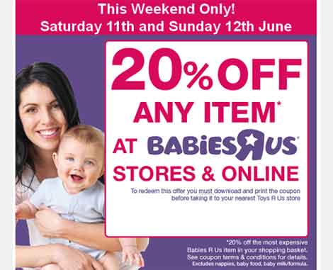 20% Off @ Babies R Us 20% Off @ Babies R Us