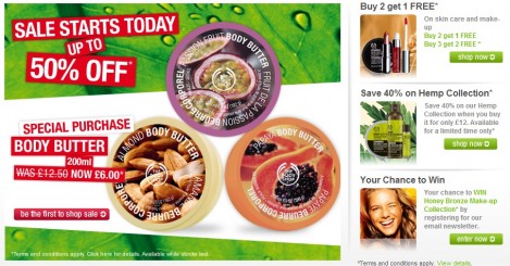 The Body Shop Promotional Code: 50% Off Sale Items
