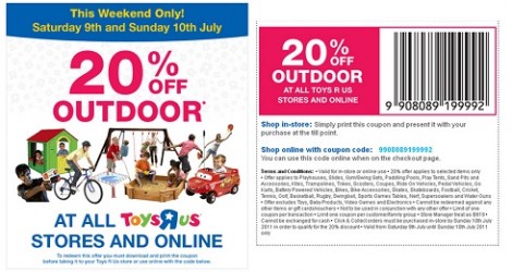 Toys R Us Promotional Code: 20% Off This Weekend Only Toys R Us Promotional Code: 20% Off This Weekend Only