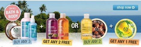Buy 3 Get 2 Free @ The Body Shop