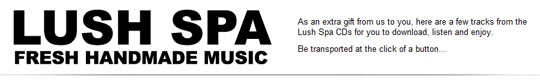 FREEBIE: Four Free MP3s @ Lush.co.uk FREEBIE: Four Free MP3s @ Lush.co.uk