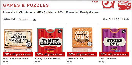 Up To 50% Off Games @ Marks And Spencer Up To 50% Off Games @ Marks And Spencer