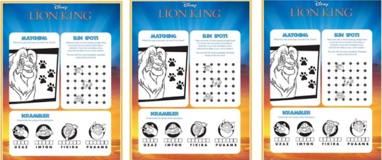 Free Lion King Activity Sheets, Bookmarks And More @ Disney