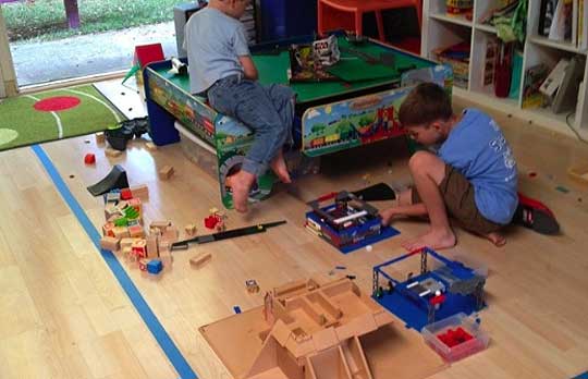 Create A Toy Zone With Masking Tape Create A Toy Zone With Masking Tape