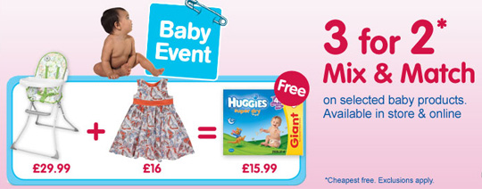 3 For 2 Mix And Match On 1001 Of Mother And Baby Items @ Boots