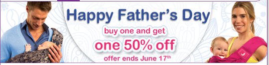 Buy One Get One Half Price @ The BabaSling Buy One Get One Half Price @ The BabaSling