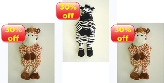 Giraffe Or Zebra Hot Water Bottles &pound;3.50 @ Asda