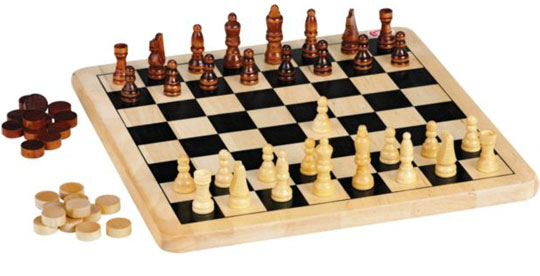 Wooden Chess and Draughts Set &pound;4.99 @ Argos
