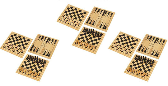 Wooden Chess, Draughts And Backgammon Set &pound;2.50 @ Tesco