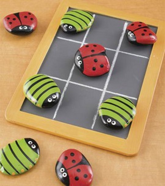 Home Made Tick Tack Toe Painted Stones
