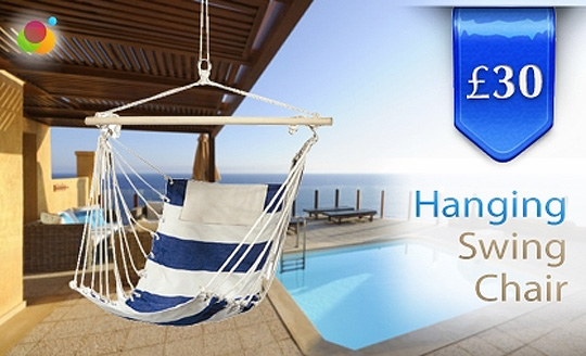 Blue And White Striped Hanging Chair £30 @ LyncMeUp Blue And White Striped Hanging Chair £30 @ LyncMeUp
