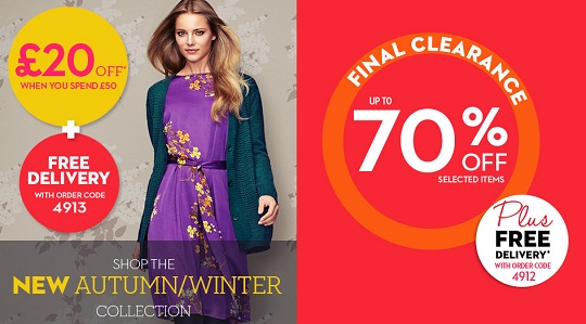 £20 Off Over £50 Spend And Free Delivery @ Ellos £20 Off Over £50 Spend And Free Delivery @ Ellos