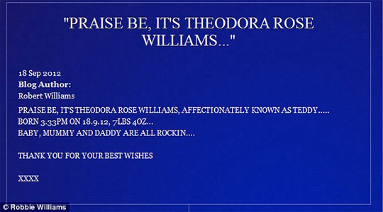 Celebaby: Theodora Rose Williams
