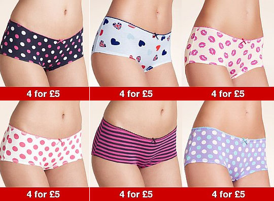Knickers 4 For &pound;5 @ Marks And Spencer