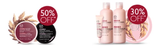 Vitamin E Offer: 30% And 50% Off @ The Body Shop