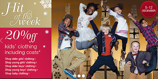 20% Off Kids' Clothes (Including Coats) @ Marks and Spencer