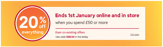 Homewears 20% Off @ Homebase