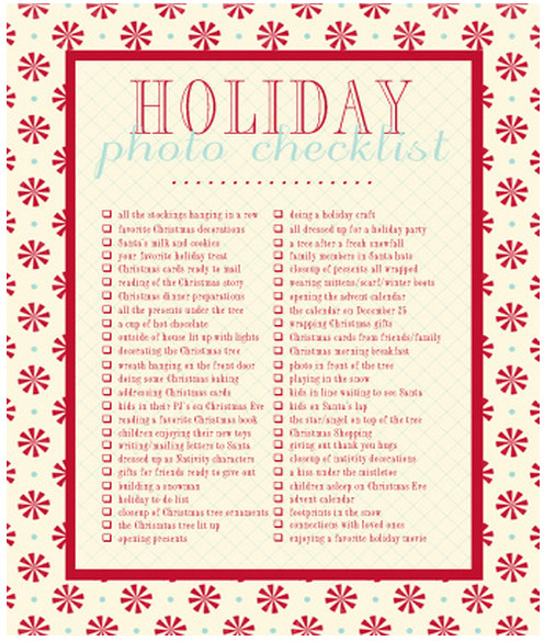 Christmas Photography Checklist