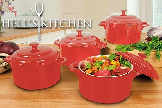 Four Individual Hell's Kitchen Casserole Pots £19 @ Groupon Four Individual Hell's Kitchen Casserole Pots £19 @ Groupon