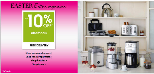 Extra 10% Off Electricals @ Debenhams