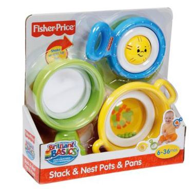 Fisher-Price Brilliant Basics Stack &amp; Nest Pots &amp; Pans &pound;4.97 @ Tesco Direct 