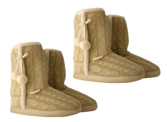 Cosy Oatmeal Cable Knit Slipper Boots For &pound;5.00 @ Boots