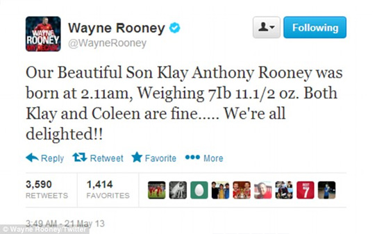 Celebaby: Welcome Klay Anthony Rooney