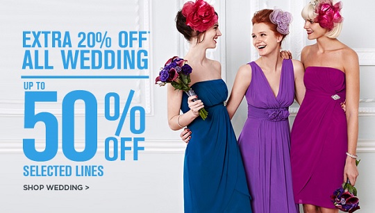 20% Off All Wedding & Menswear @ BHS