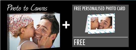 Free Personalised Photo Father&rsquo;s Day Card With Every Canvas Print Order @ BusyPictures