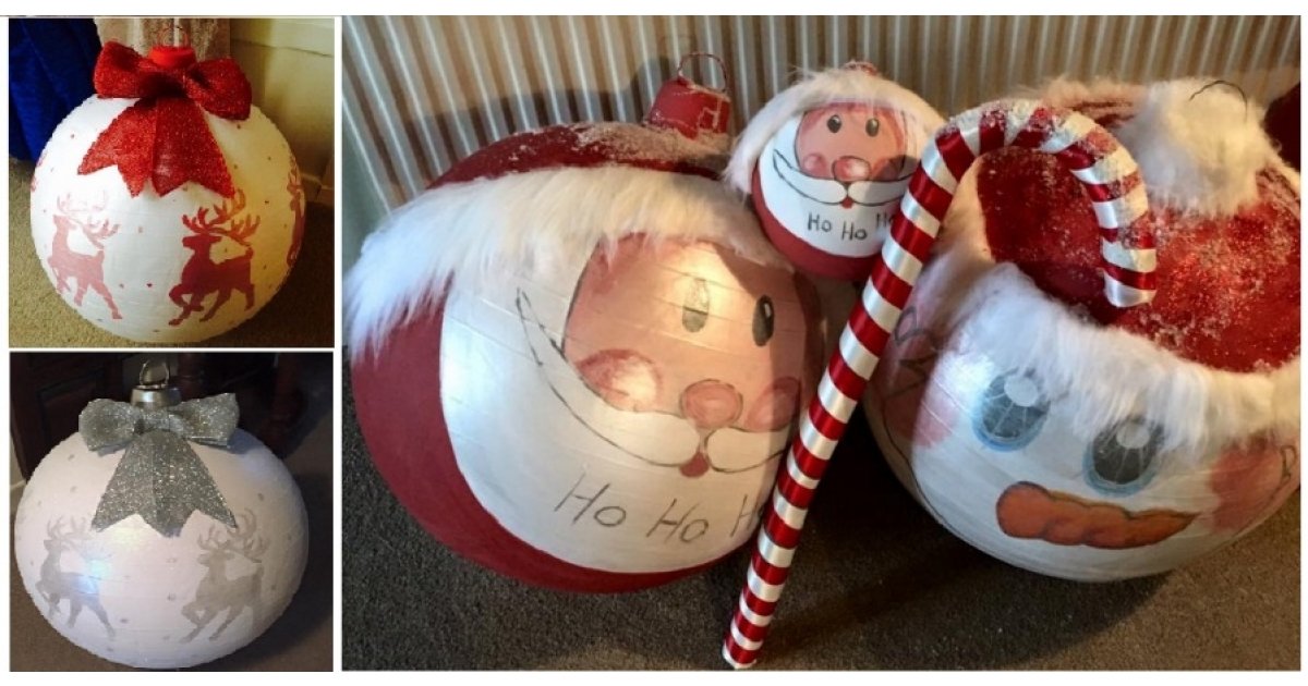 How To Make GIANT Christmas Baubles With Gym Balls