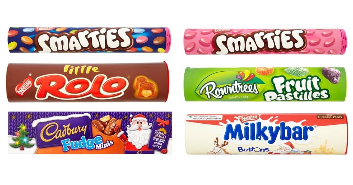 Christmas Sweet & Chocolate Tubes 2 For £1.50 Morrisons