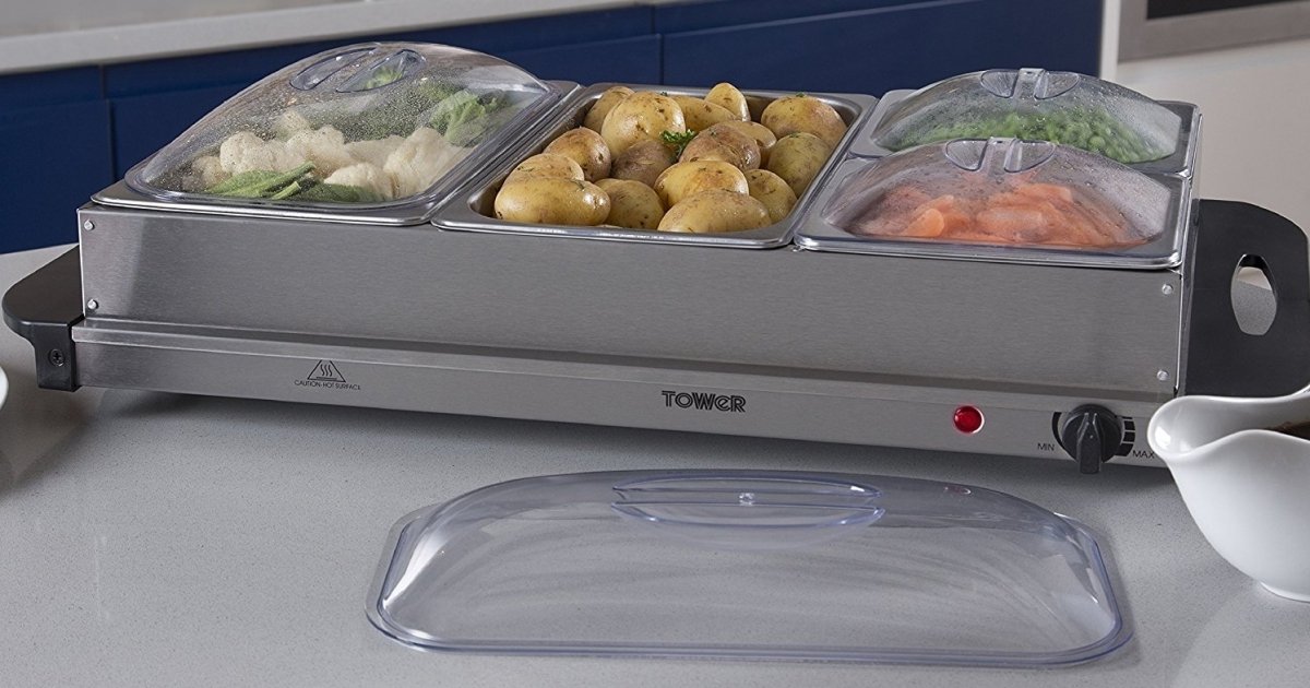 Tower 4Section Heavy Duty Buffet Server And Plate Warmer £34.99