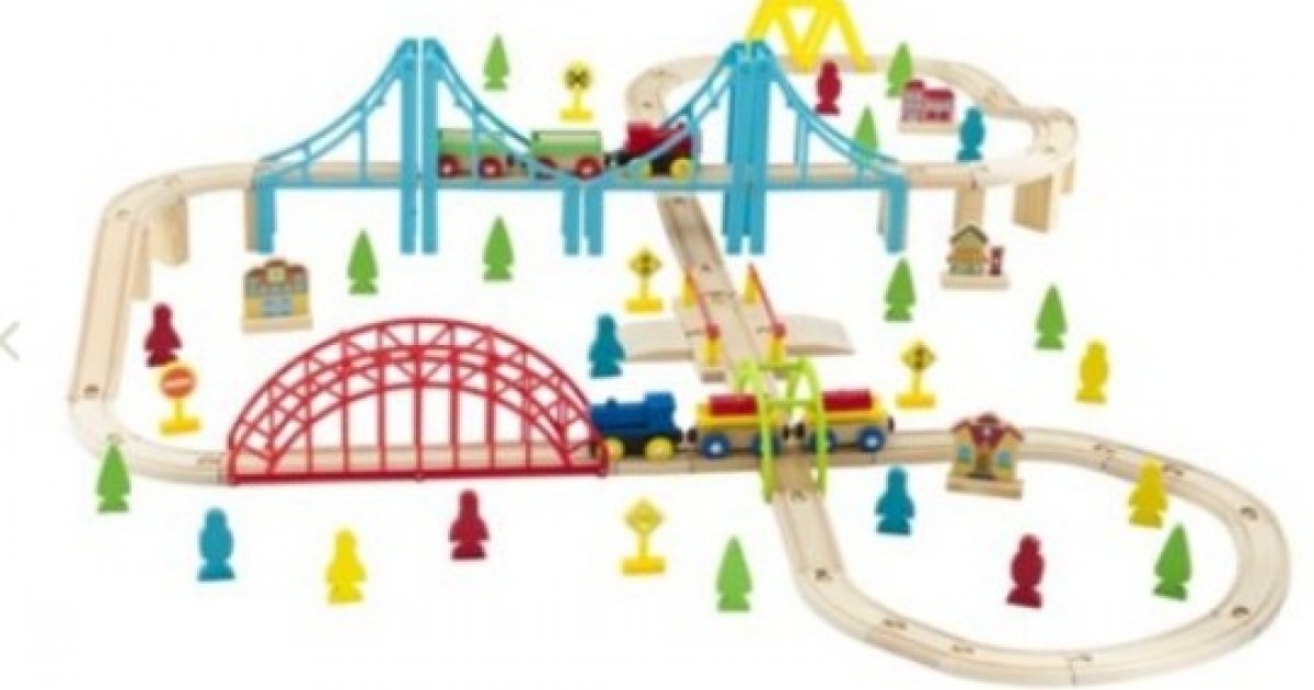 Carousel Wooden 100 Piece Train Set £15 Tesco Direct